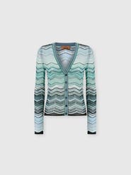 Missoni Cardigan In Viscose Chevron Lamé With Sequins
