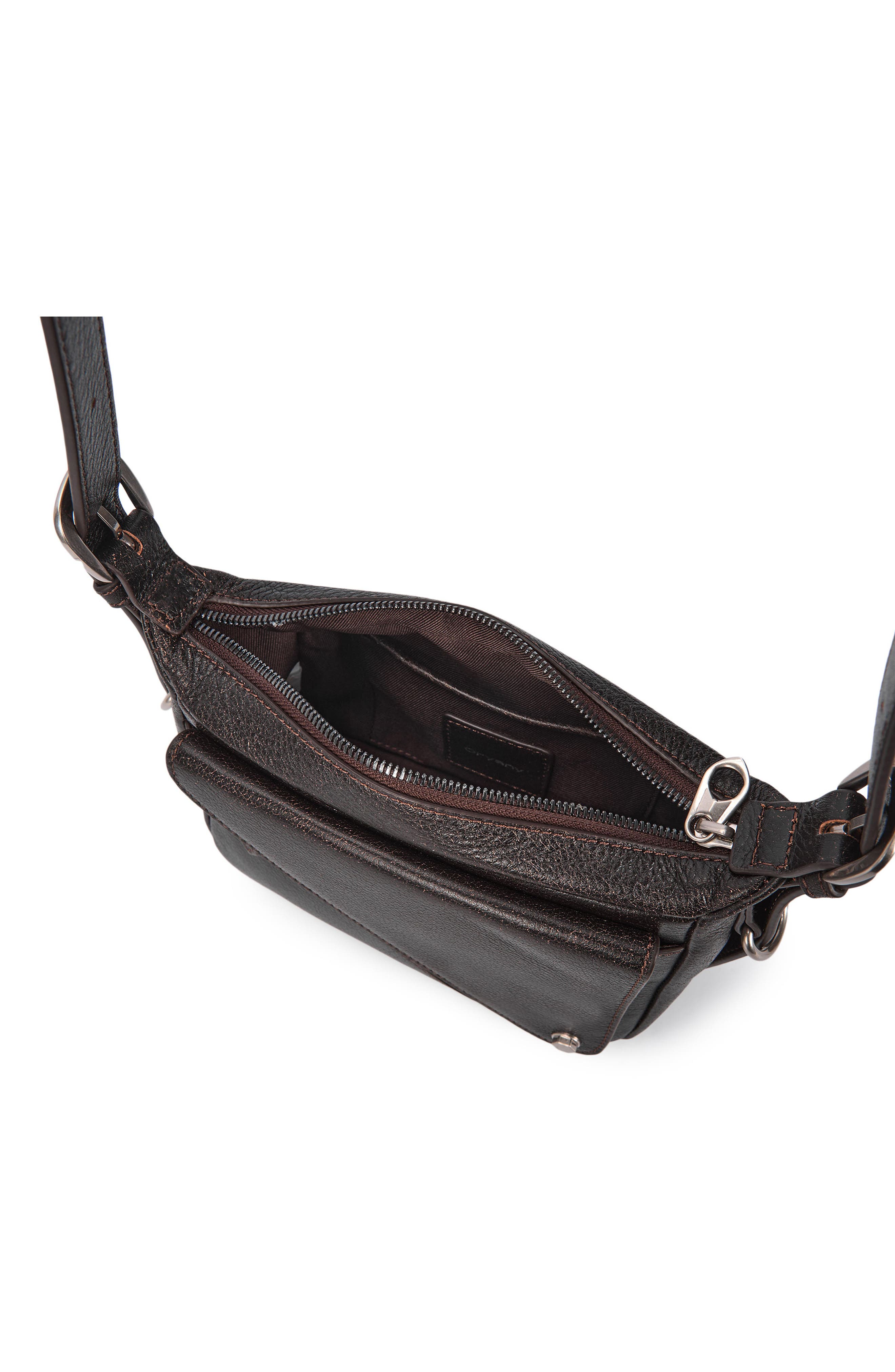 Moto Leather Crossbody Bag, Alternate, color, VINTAGE BROWN