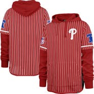 '47 Men's '47  Red Philadelphia Phillies Pinstripe Double Header Pullover Hoodie