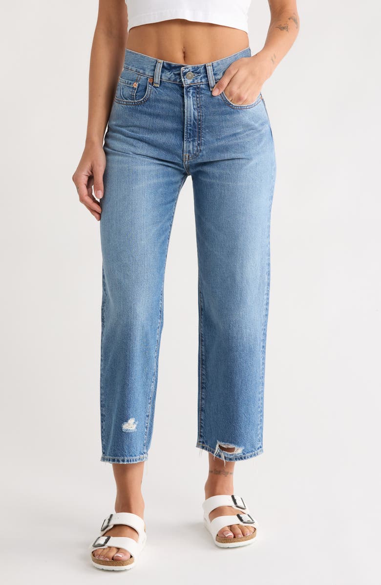 DENIMIST Pierce High Waist Crop Straight Leg Jeans, Main, color, Wythe Indigo