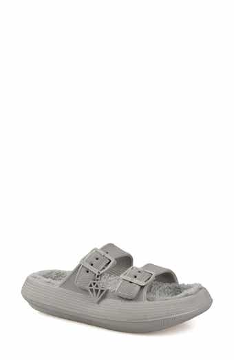 ROCK AND CANDY Faux Shearling Slide Sandal