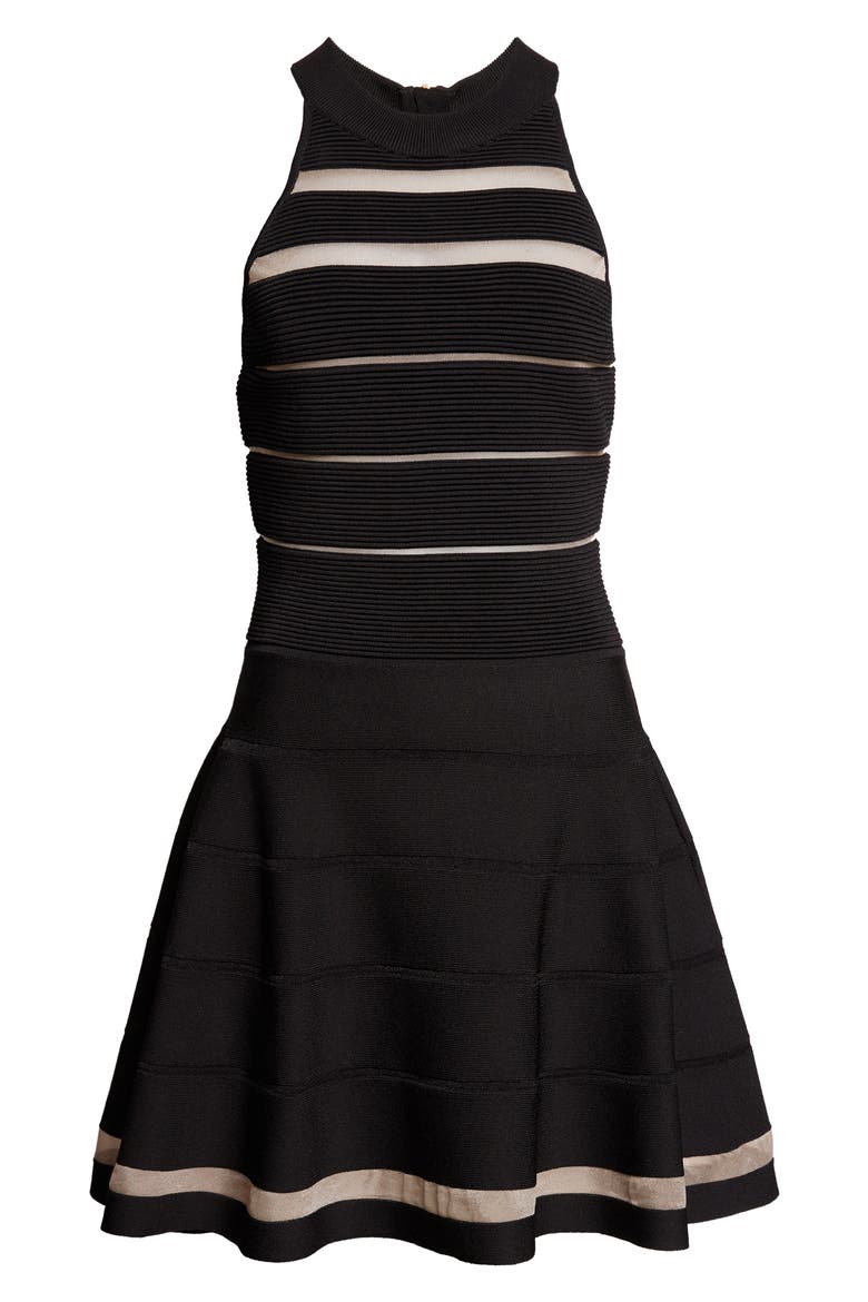 Stripe Ottoman Stitch Sweater Dress, Alternate, color, 0PA BLACK