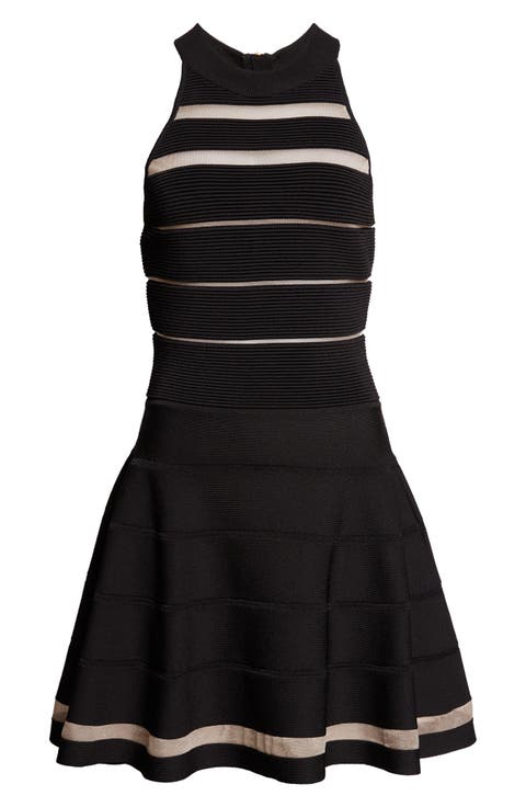 Stripe Ottoman Stitch Sweater Dress