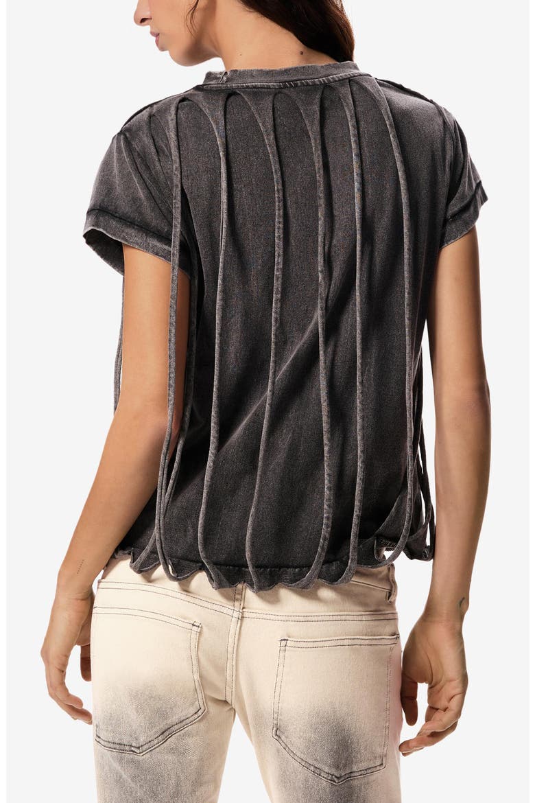 Slit Overlay T-Shirt, Alternate, color, BLACK