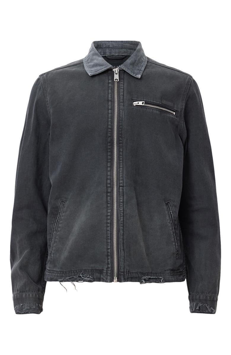 AllSaints Rothwell Distressed Denim Jacket, Alternate, color, Tumbled Grey