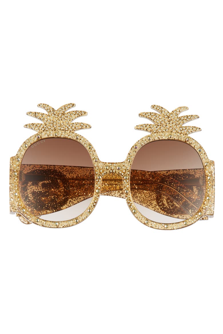 53mm Pineapple Sunglasses, Alternate, color, GOLD