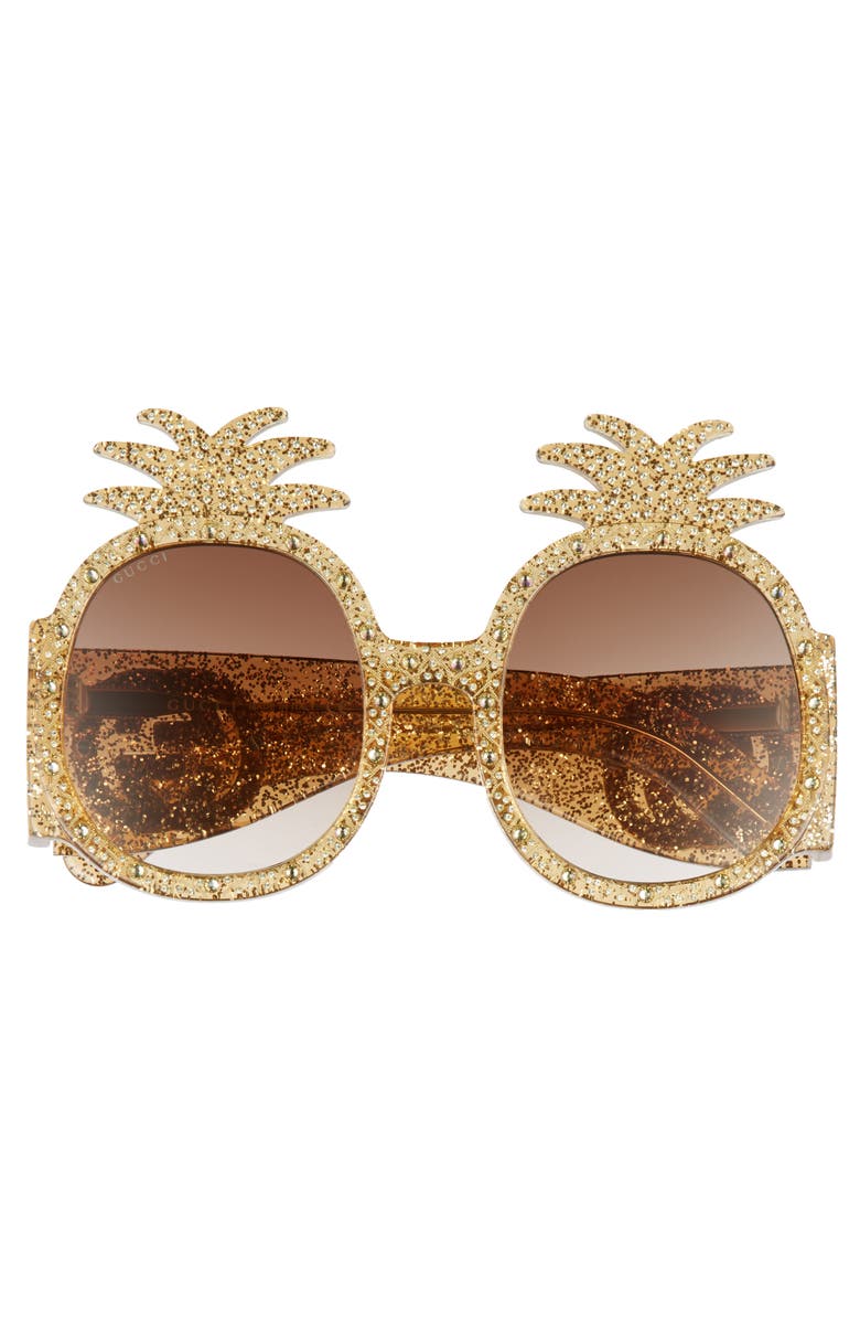 Gucci 53mm Pineapple Sunglasses, Alternate, color, 