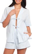 Petal & Pup Aaliyah Cotton & Linen Tie Front Top