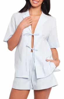Petal & Pup Aaliyah Cotton & Linen Tie Front Top