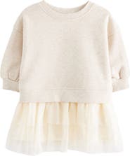 NEXT Kids' Tiered Mesh Sweatshirt Dress
