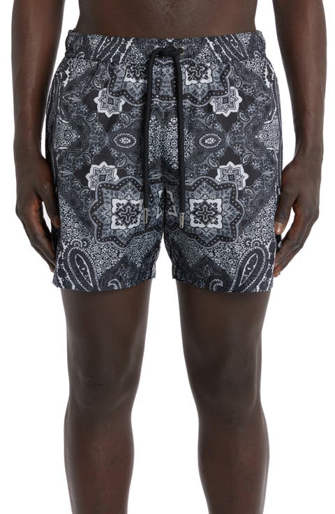 Bandana Print Swim Trunks