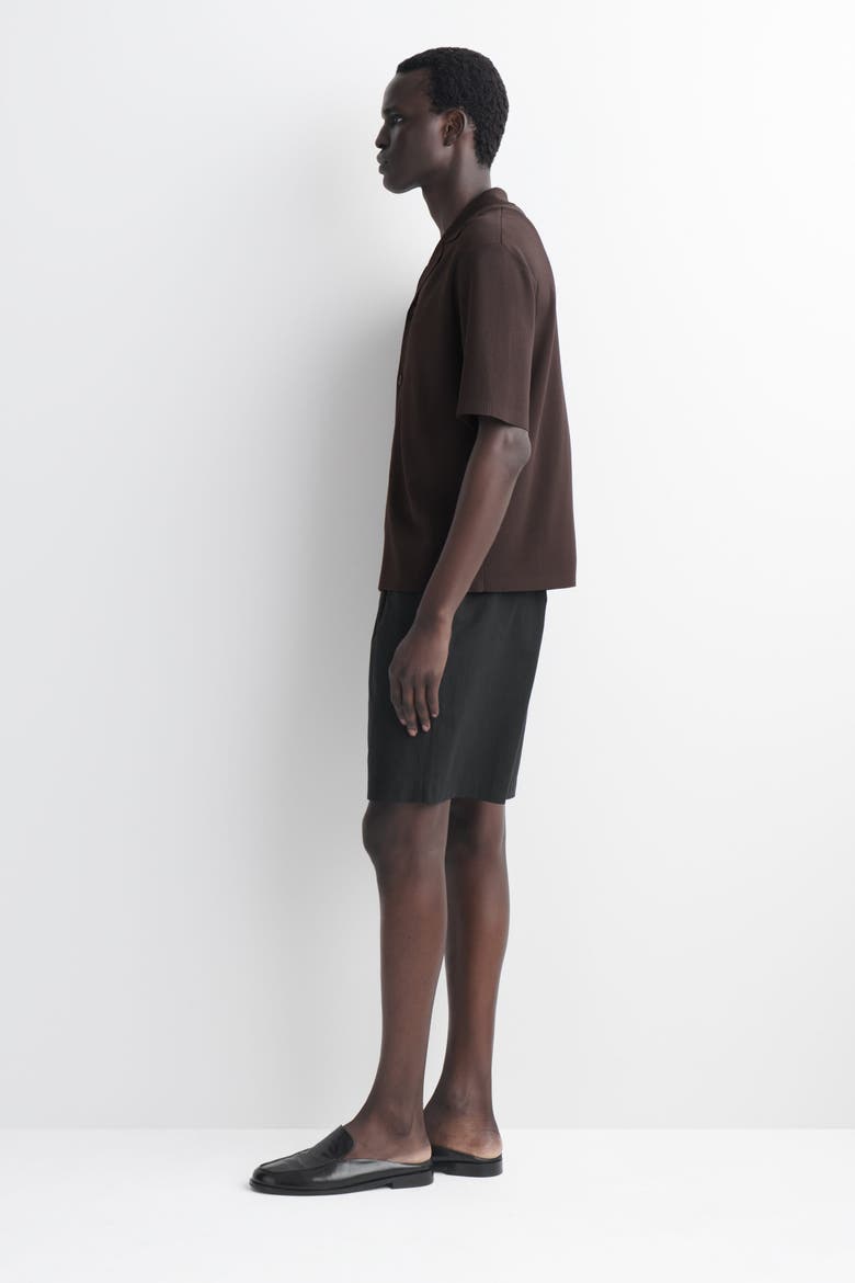 Elasticated Cotton Shorts, Alternate, color, BLACK