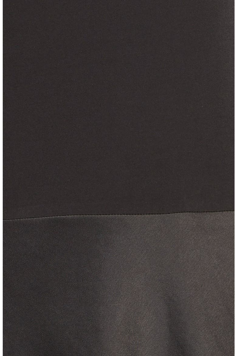 Jersey & Satin Drop Waist Dress, Alternate, color, RICH BLACK