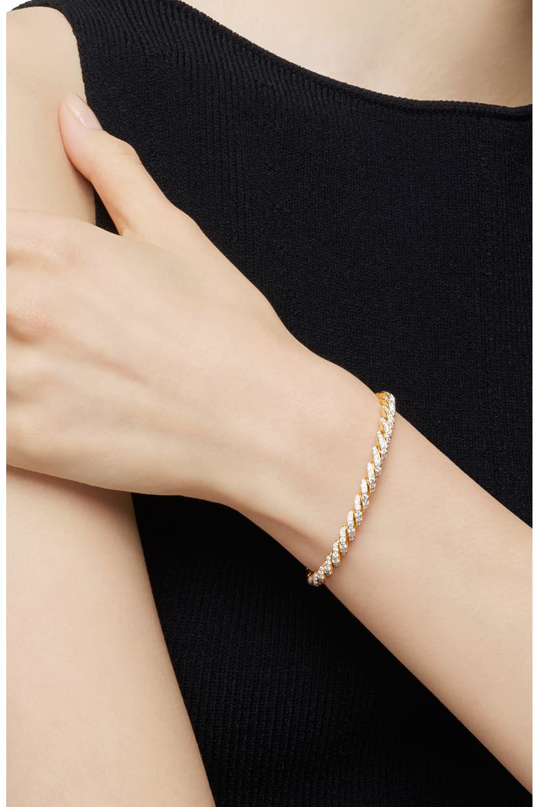 Pavéflex Bracelet in 18K Gold with Diamonds, Alternate, color, GOLD/ DIAMOND