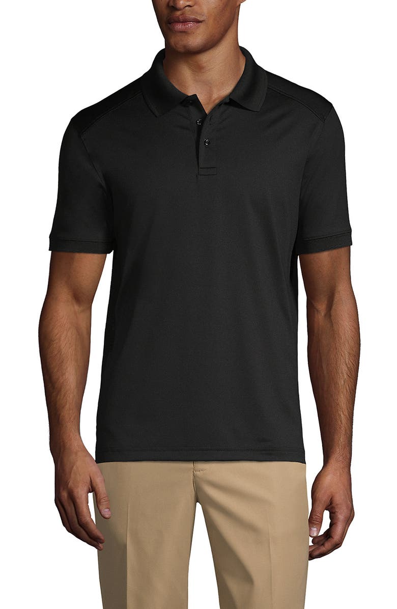 Lands' End School Uniform Young Short Sleeve Rapid Dry Polo Shirt, Main, color, Black
