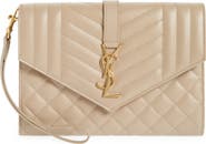 Saint Laurent Monogram Matelassé Leather Clutch