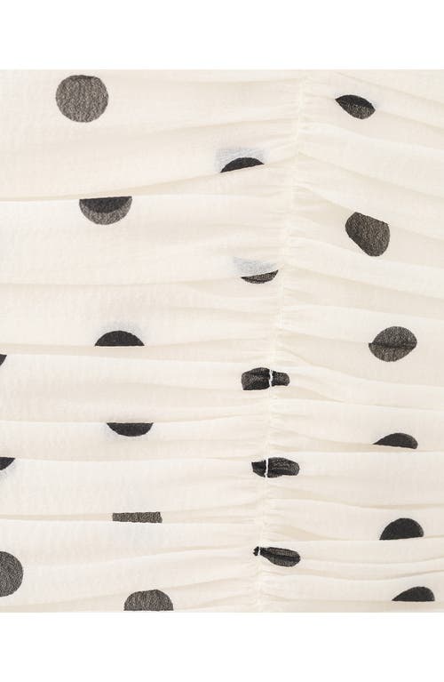 Mango Ruched Dot Camisole In Sand