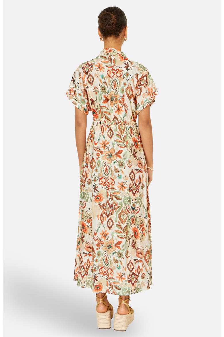 Relaxed Boho Print Maxi Shirt Dress, Alternate, color, Ivory