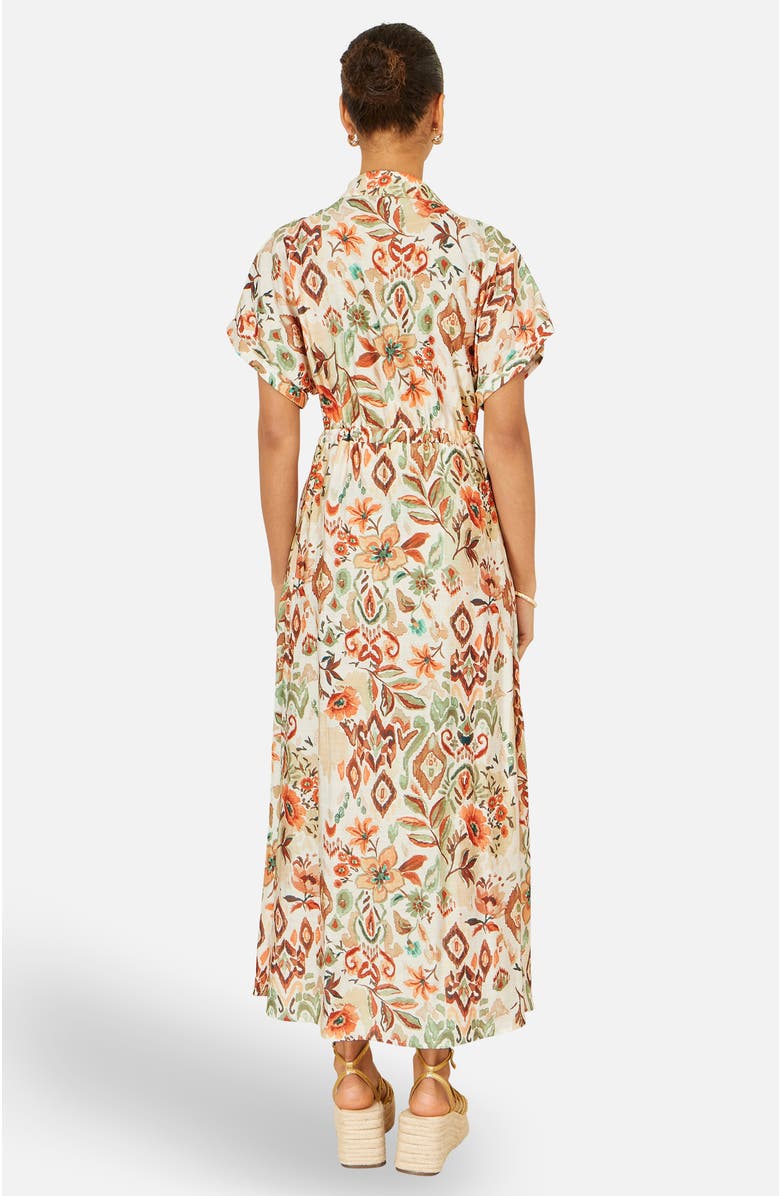 Yumi Relaxed Boho Print Maxi Shirt Dress, Alternate, color, Ivory