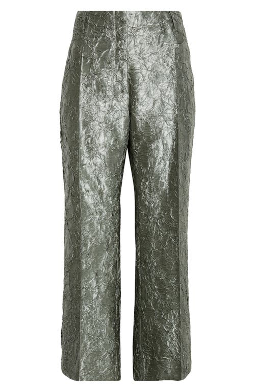 Dries Van Noten Paloma Jacquard Crop Straight Leg Pants In Green