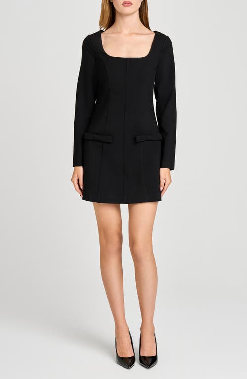 Wayf X Sara Walker Anna Long Sleeve Minidress In Black
