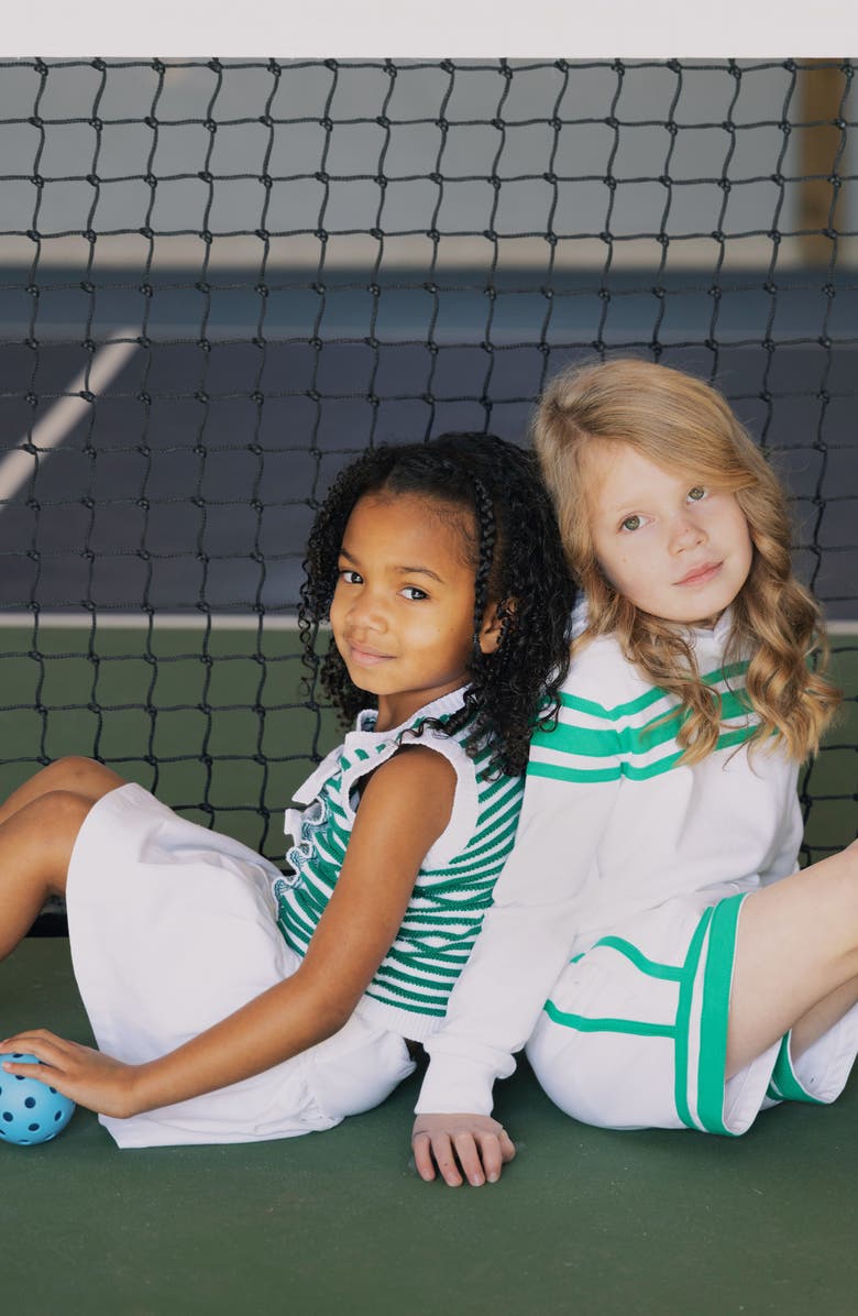 Hope & Henry Kids' Organic French Terry Hoodie, Alternate, color, White With Green