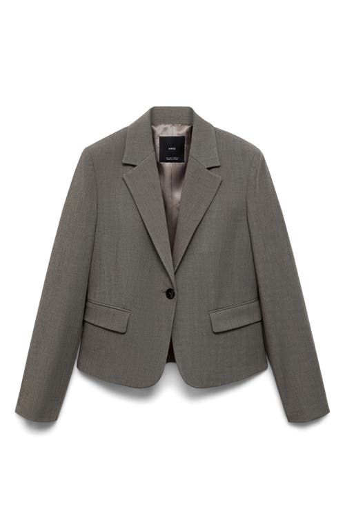 Mango Helena Crop Blazer In Gray