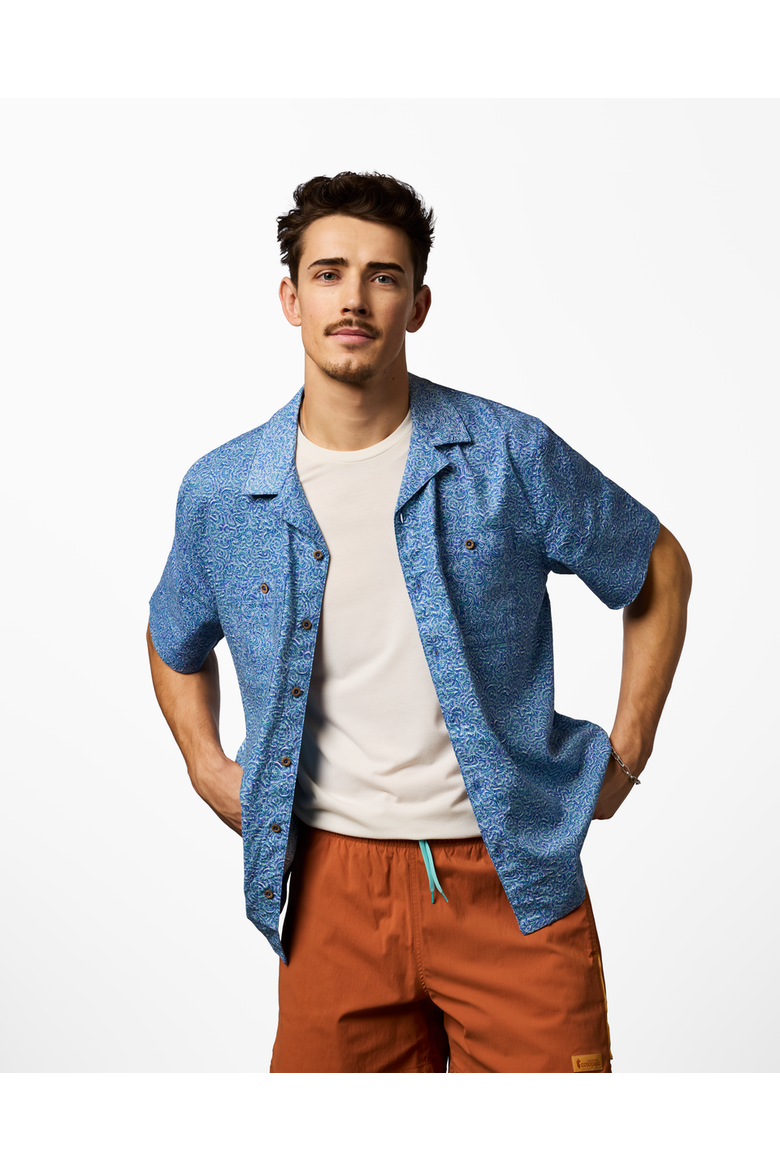 Afuera Button Up Shirt - Print - Men's, Main, color, Cenotes Azure