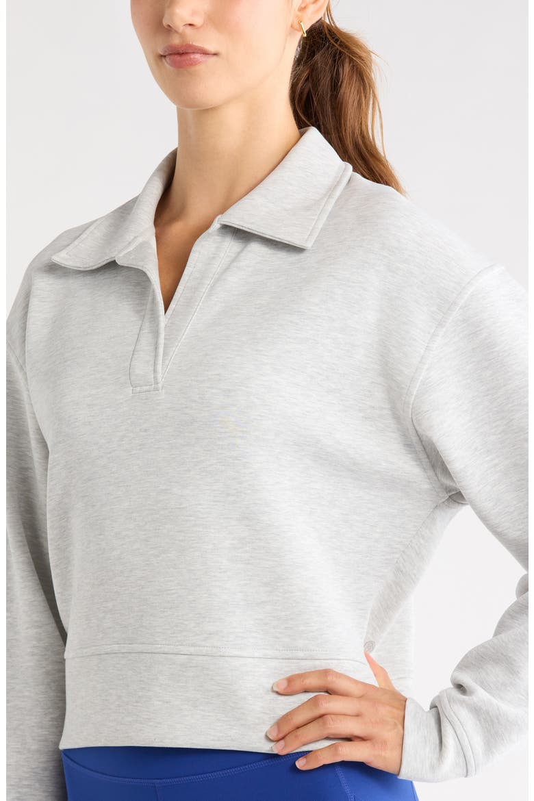 Ultra Luxe Polo Sweatshirt, Alternate, color, GREY LIGHT HEATHER