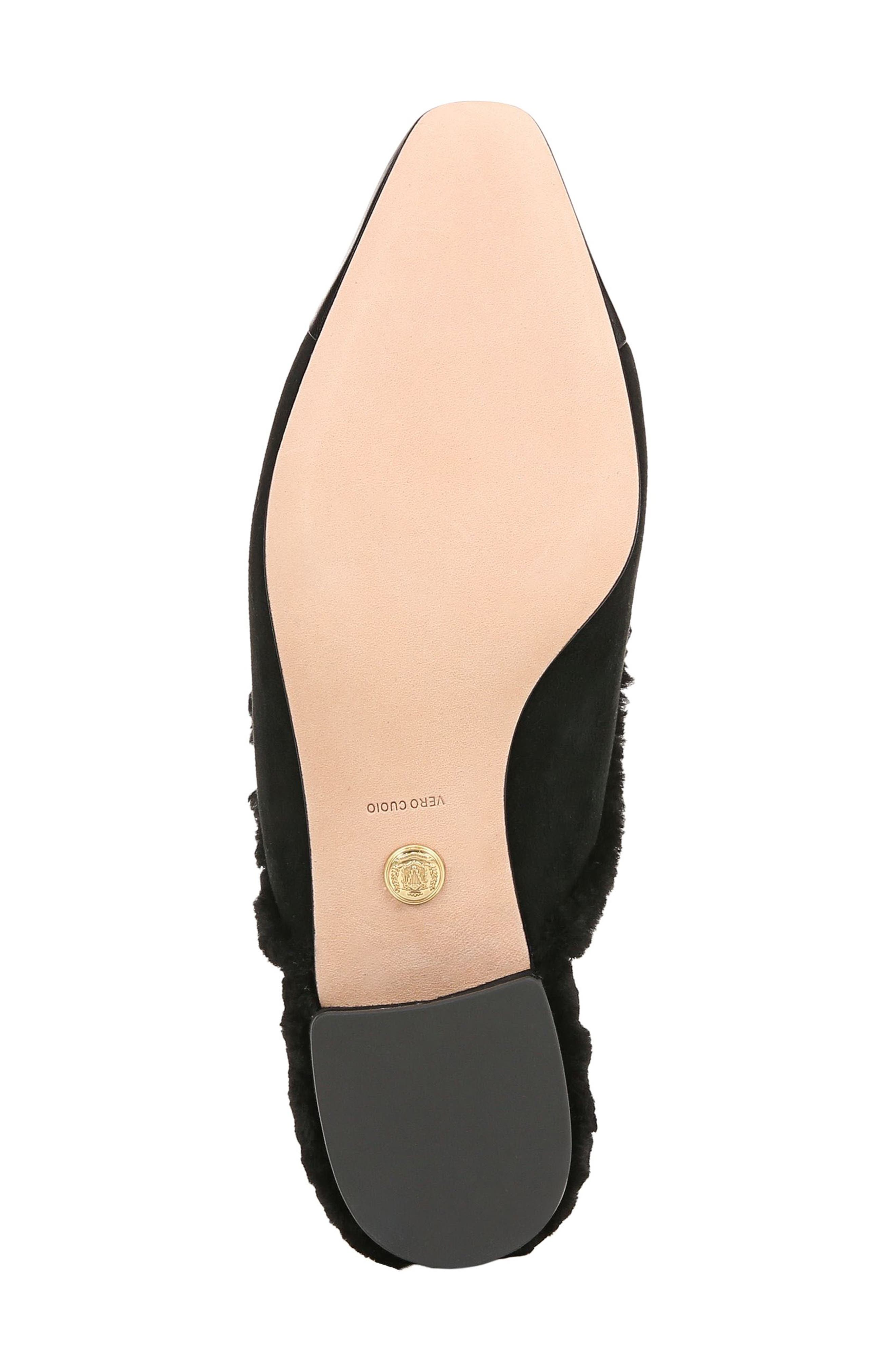 Veronica Beard Cecile Genuine Shearling Mule, Alternate, color, Black/ Black
