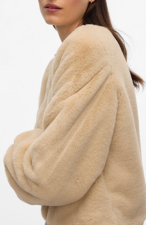 Vero Moda Starlet Faux Fur Jacket In Brown