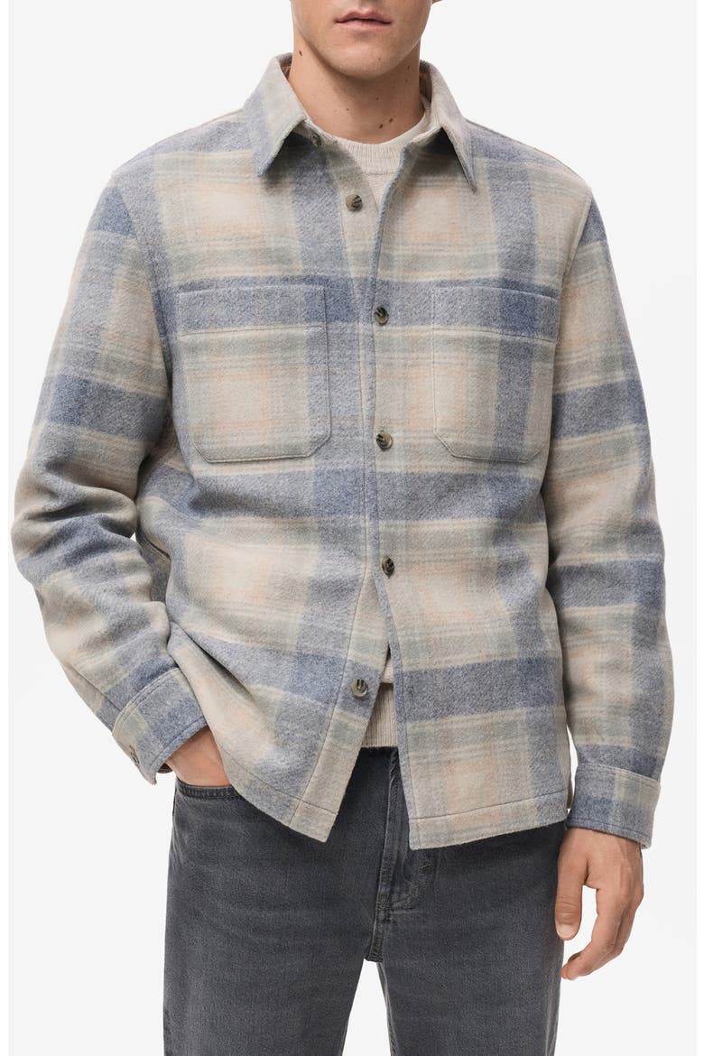 Check Flannel Shirt Jacket, Main, color, SKY BLUE
