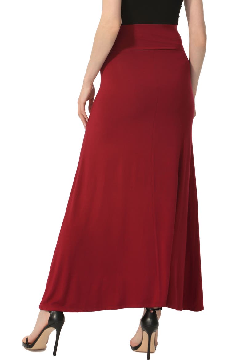 Women's Waist Ruched Maxi Skirt, Alternate, color, Wine
