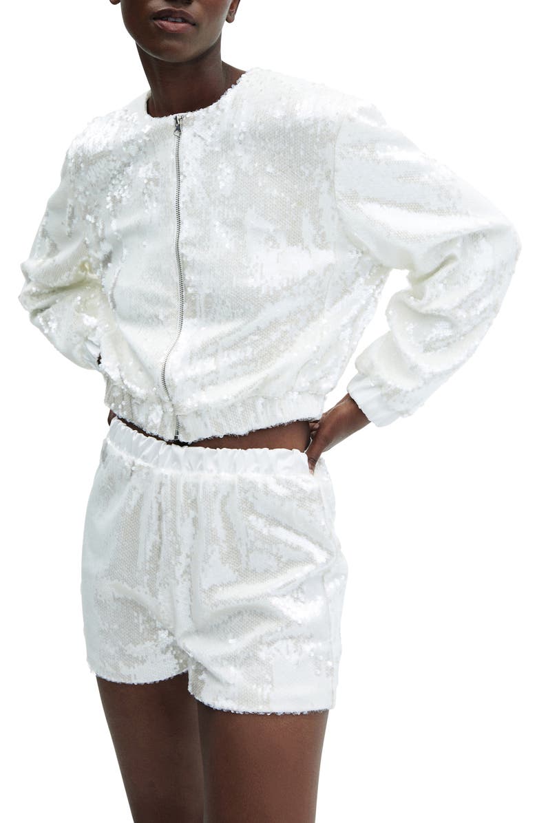 MANGO Sequin Bomber Jacket, Main, color,