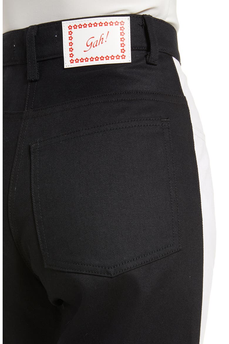 Robyn High Waist Ankle Straight Leg Jeans, Alternate, color, BLACK/ IVORY