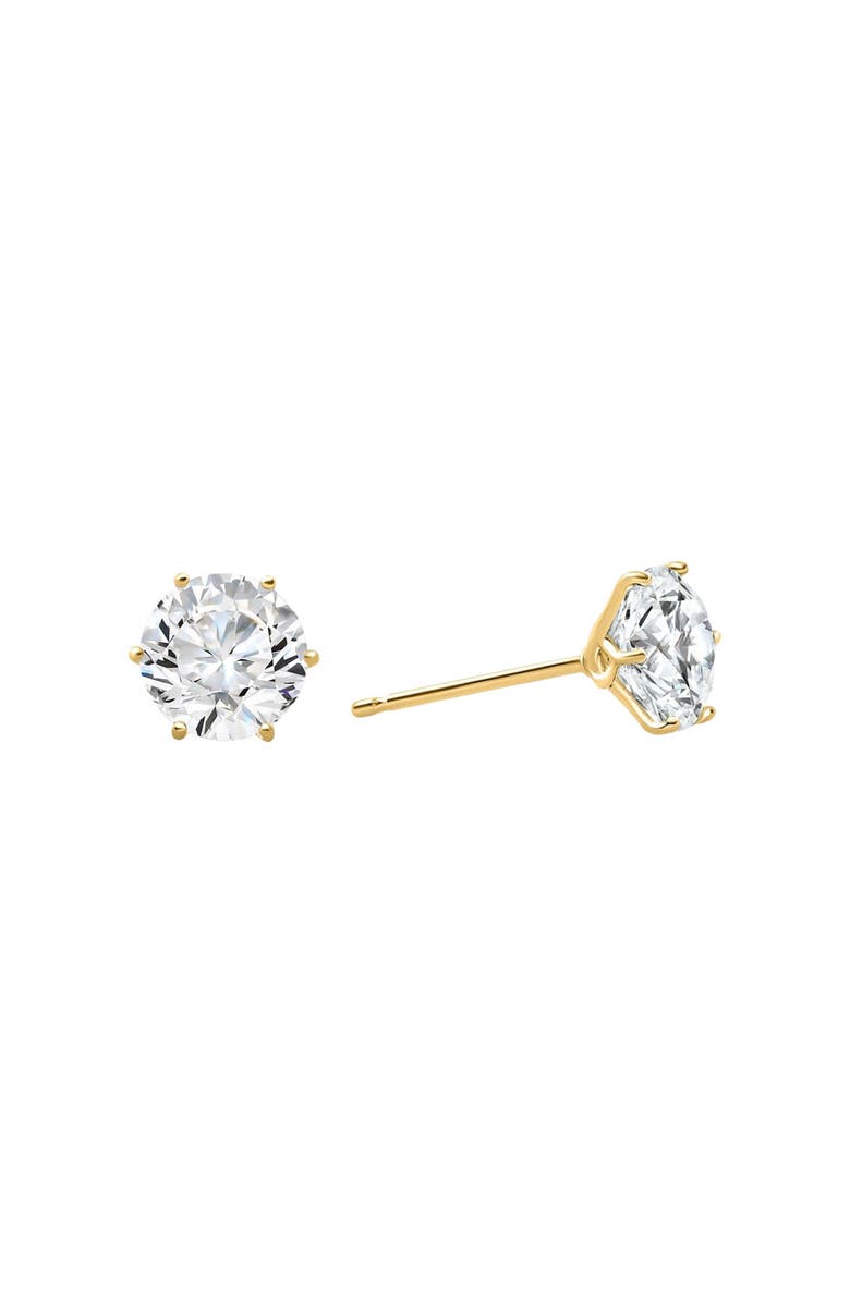 Bliss Diamond 2Ct tw Sylvie Round Thin & Delicate Diamond Studs 14k Gold Lab Grown, Alternate, color, 14K Yellow Gold