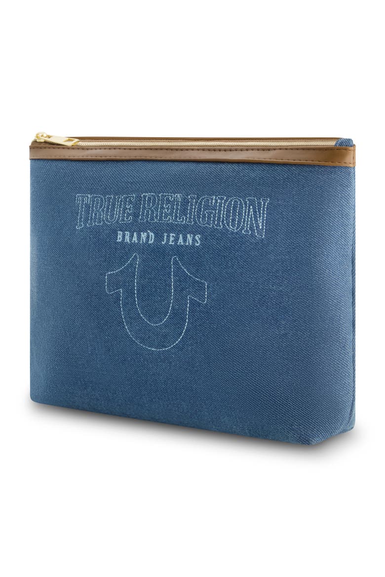 Trapezoid Zip Cosmetic Bag, Alternate, color, DENIM