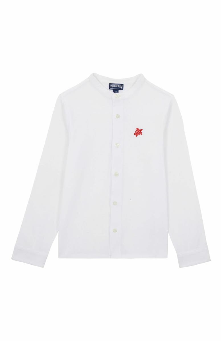 Vilebrequin Kids' Mao Collar Organic Cotton Shirt, Main, color,