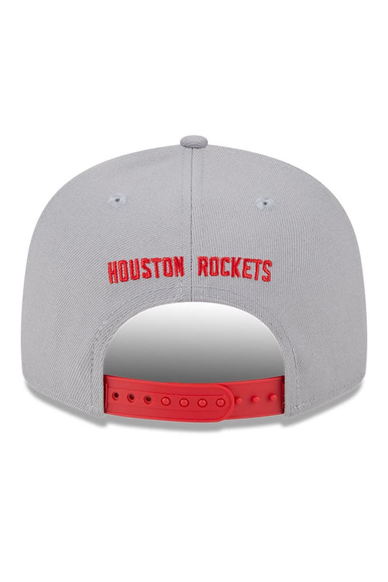 Men's New Era Gray Houston Rockets Chenille Band 9FIFTY Snapback Hat, Alternate, color, Gray