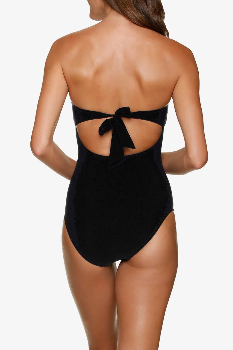 Twist Bandeau One-Piece, Alternate, color, Black