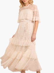Needle & Thread Leila Dot Tiered Cape Ankle Gown