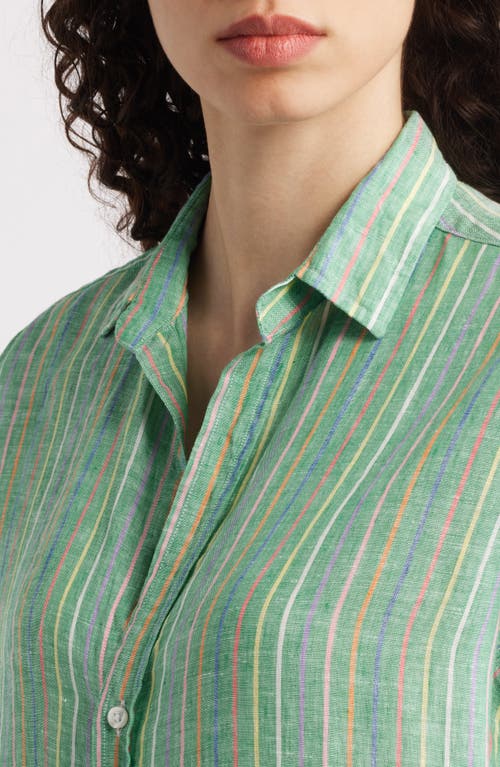 Frank & Eileen Hunter Stripe Step Hem Linen & Cotton Shirtdress