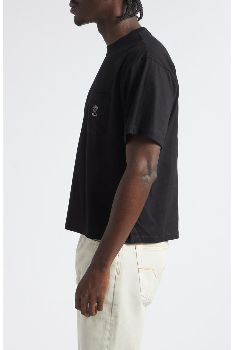Embroidered Cotton Jersey Pocket T-Shirt, Alternate, color, BLACK