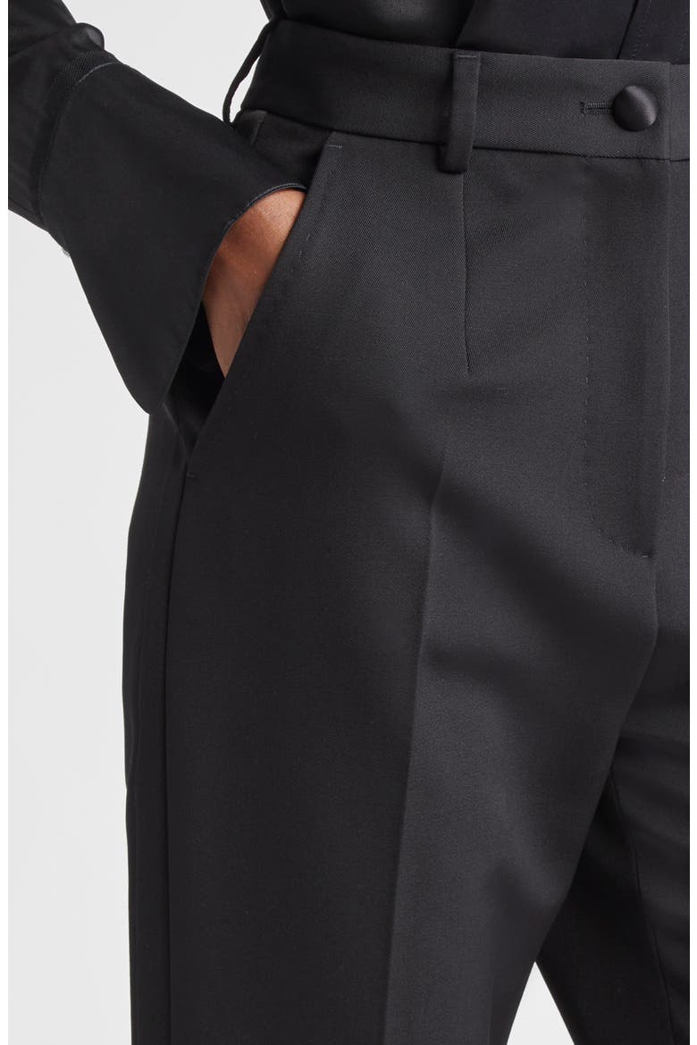 Tailored Wool & Silk Blend Tuxedo Pants, Alternate, color, N0000 NERO