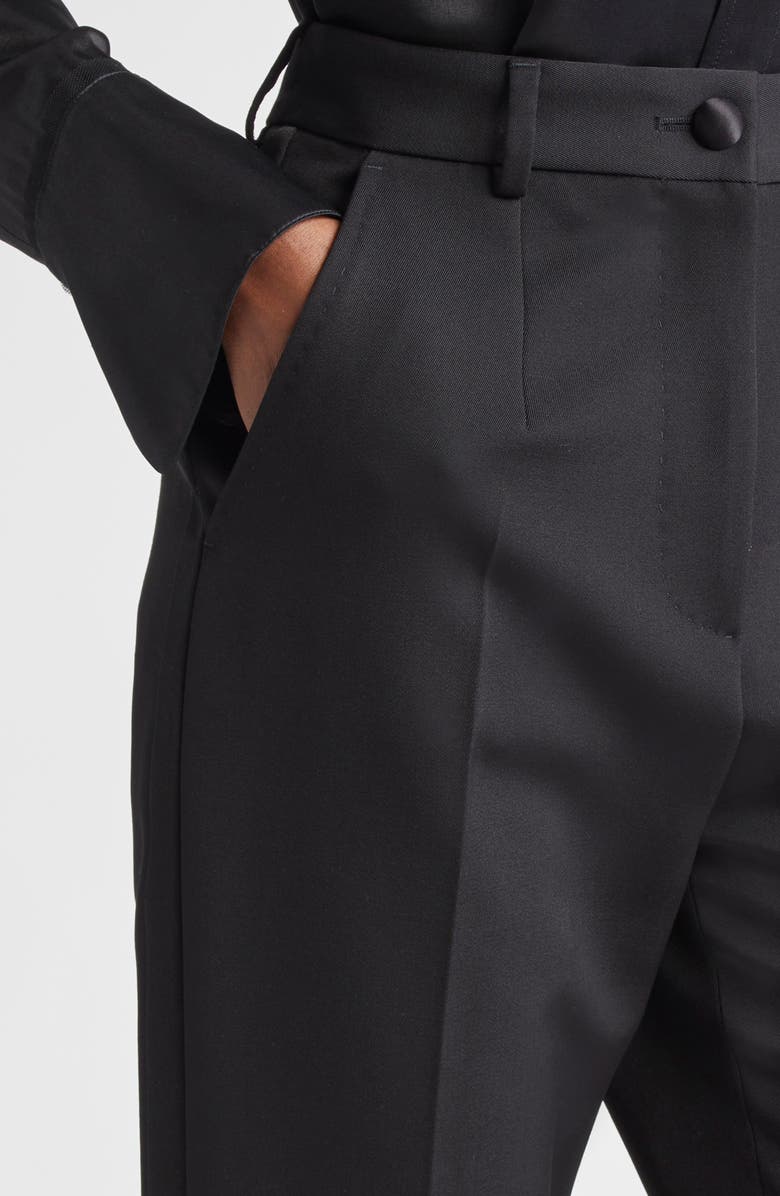 Dolce&Gabbana Tailored Wool & Silk Blend Tuxedo Pants, Alternate, color, N0000 Nero