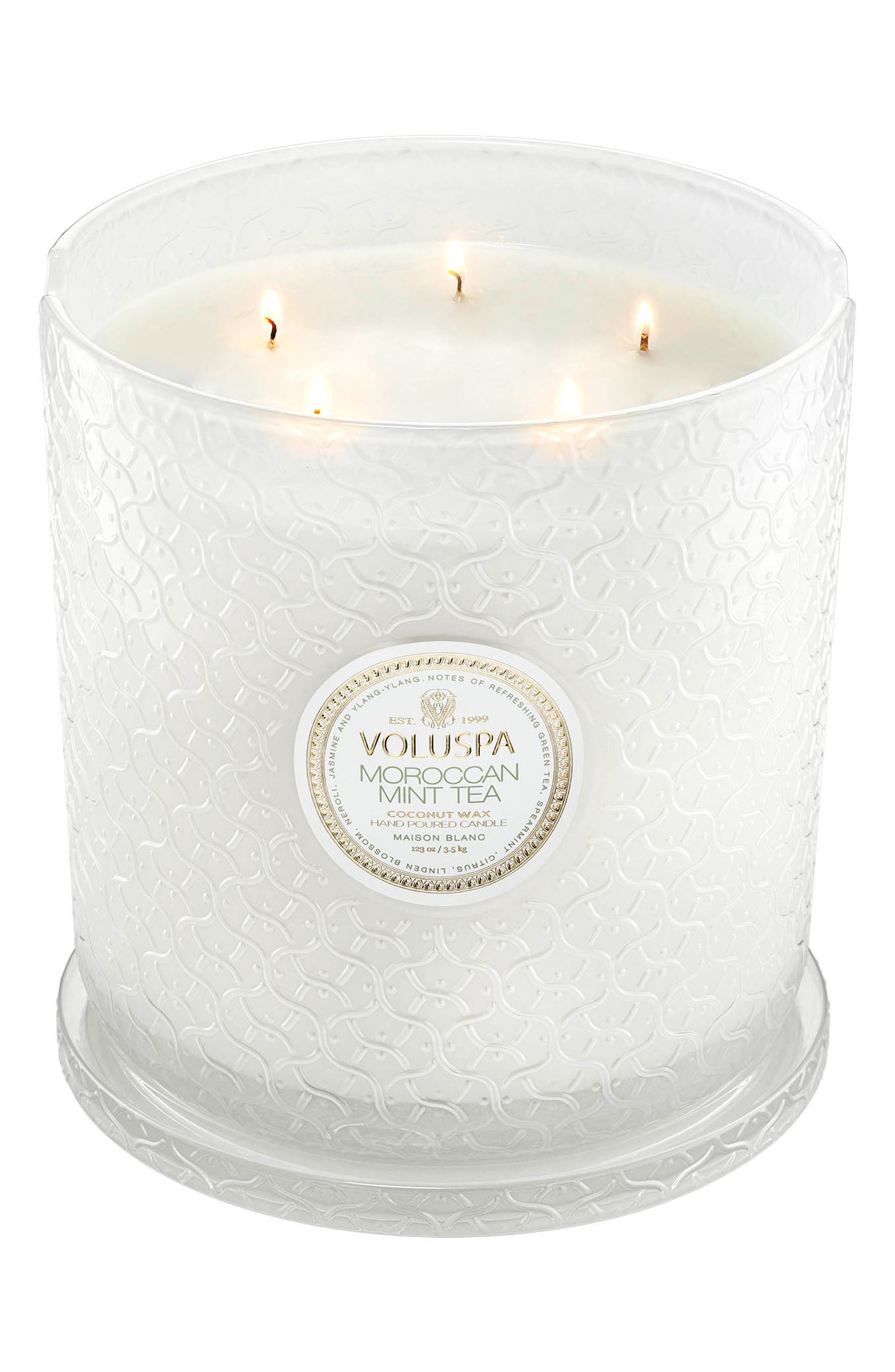 Voluspa Maison Blanc Moroccan Mint Tea 5-wick Hearth Candle In White