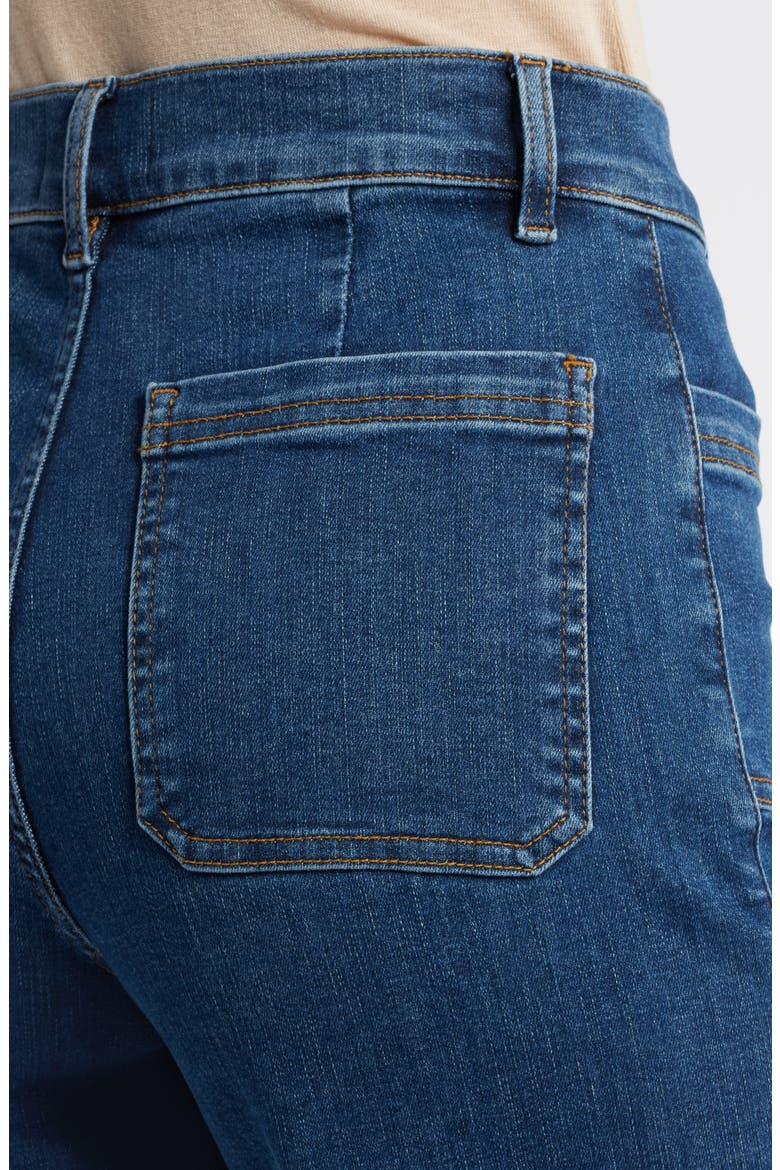 Le Slim Palazzo Bardot Pocket Wide Leg Jeans, Alternate, color, CURSIVE