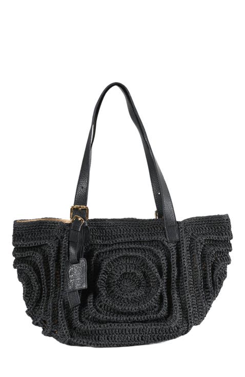 Giorgia Hand Woven Shoulder Bag with Leather Straps