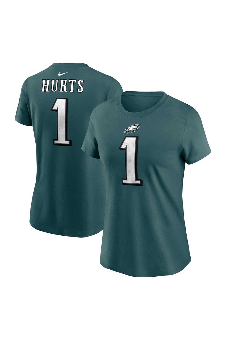Women's Nike Jalen Hurts Midnight Green Philadelphia Eagles Player Name & Number T-Shirt, Main, color, Green