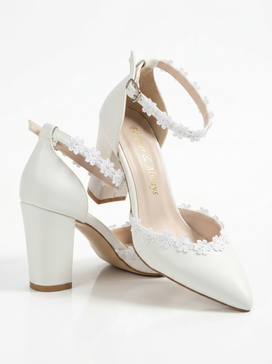 Alisa Block Heel Bridal Pointed Toe Pump, Alternate, color, Ivory